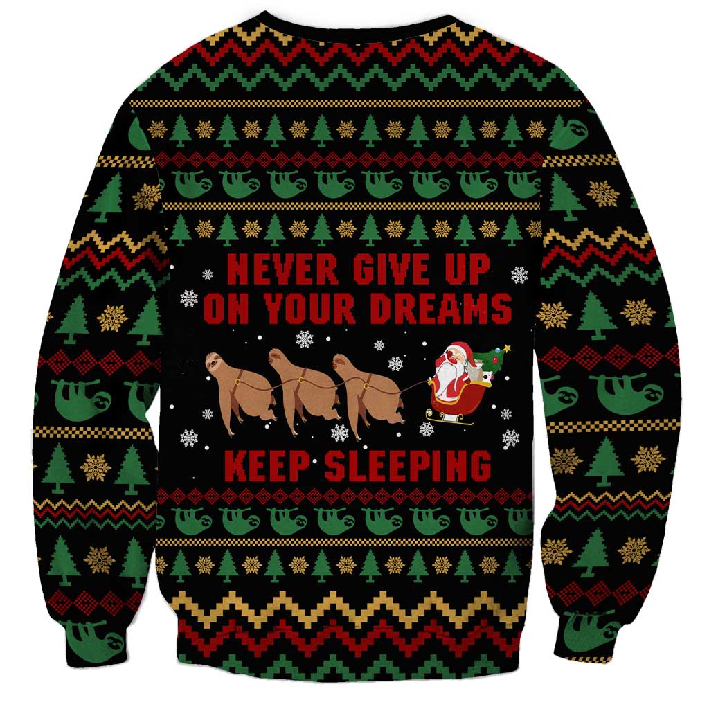 Sloth Keep Sleeping Christmas Sweatshirt Xmas Holiday Patterns - Wonder Print Shop