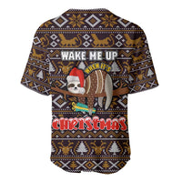 Sloth Wake Me Up Christmas Baseball Jersey Xmas Holiday Patterns - Wonder Print Shop