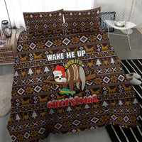 Sloth Wake Me Up Christmas Bedding Set Xmas Holiday Patterns - Wonder Print Shop
