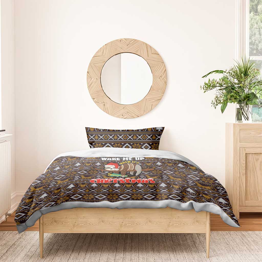 Sloth Wake Me Up Christmas Bedding Set Xmas Holiday Patterns - Wonder Print Shop