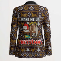 Sloth Wake Me Up Christmas Blazer Xmas Holiday Patterns - Wonder Print Shop