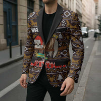 Sloth Wake Me Up Christmas Blazer Xmas Holiday Patterns - Wonder Print Shop