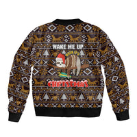 Sloth Wake Me Up Christmas Bomber Jacket Xmas Holiday Patterns - Wonder Print Shop
