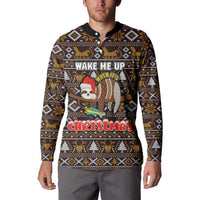 Sloth Wake Me Up Christmas Button Sweatshirt Xmas Holiday Patterns - Wonder Print Shop