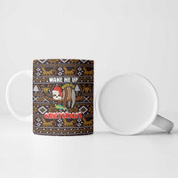 Sloth Wake Me Up Christmas Ceramic Mug Xmas Holiday Patterns - Wonder Print Shop