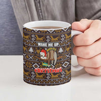 Sloth Wake Me Up Christmas Ceramic Mug Xmas Holiday Patterns - Wonder Print Shop
