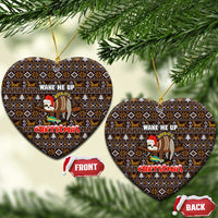 Sloth Wake Me Up Christmas Ceramic Ornament Xmas Holiday Patterns - Wonder Print Shop