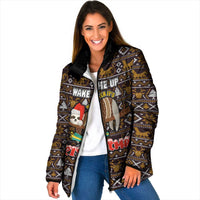 Sloth Wake Me Up Christmas Padded Jacket Xmas Holiday Patterns - Wonder Print Shop