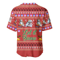 Snowman Let It Snow Christmas Baseball Jersey Xmas Holiday Patterns - Wonder Print Shop