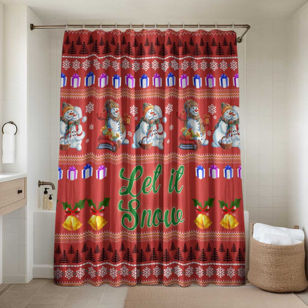 Snowman Let It Snow Christmas Bathroom Set Xmas Holiday Patterns - Wonder Print Shop