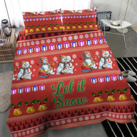 Snowman Let It Snow Christmas Bedding Set Xmas Holiday Patterns - Wonder Print Shop
