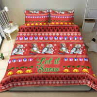 Snowman Let It Snow Christmas Bedding Set Xmas Holiday Patterns - Wonder Print Shop