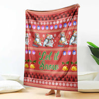 Snowman Let It Snow Christmas Blanket Xmas Holiday Patterns - Wonder Print Shop