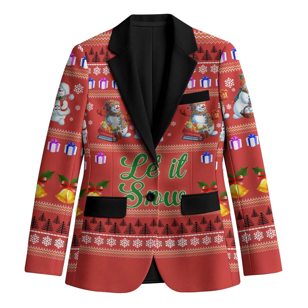 Snowman Let It Snow Christmas Blazer Xmas Holiday Patterns - Wonder Print Shop