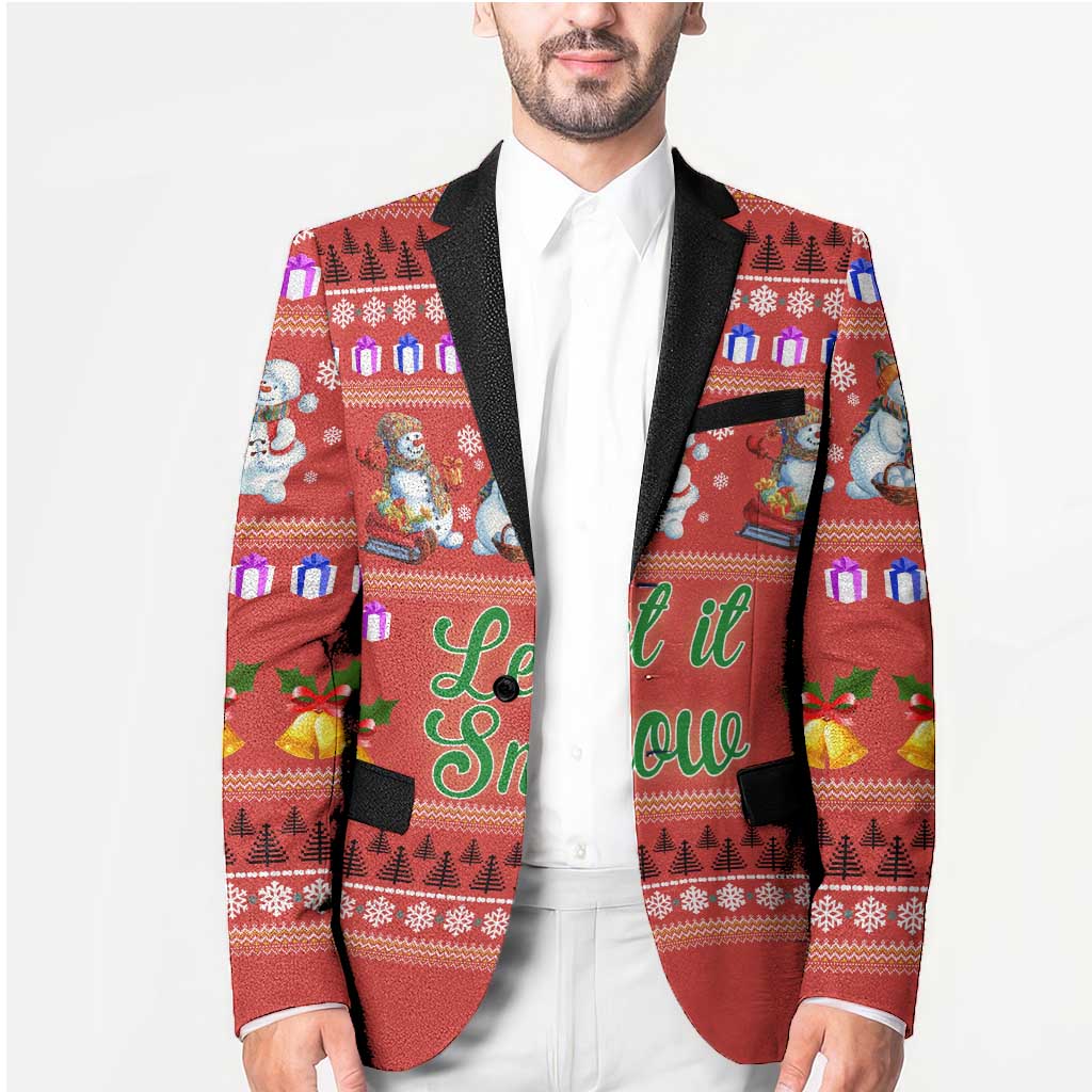 Snowman Let It Snow Christmas Blazer Xmas Holiday Patterns - Wonder Print Shop