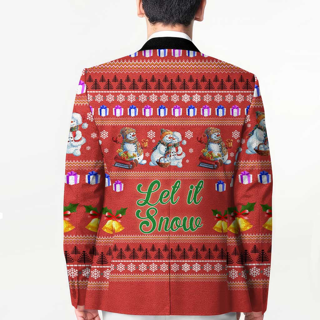 Snowman Let It Snow Christmas Blazer Xmas Holiday Patterns - Wonder Print Shop