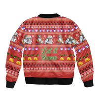 Snowman Let It Snow Christmas Bomber Jacket Xmas Holiday Patterns - Wonder Print Shop