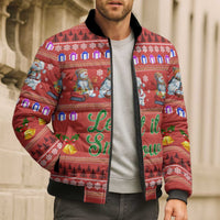 Snowman Let It Snow Christmas Bomber Puffer Jacket Xmas Holiday Patterns - Wonder Print Shop