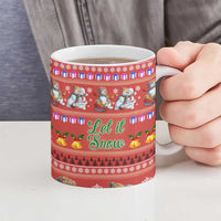 Snowman Let It Snow Christmas Ceramic Mug Xmas Holiday Patterns - Wonder Print Shop