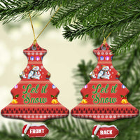 Snowman Let It Snow Christmas Ceramic Ornament Xmas Holiday Patterns - Wonder Print Shop
