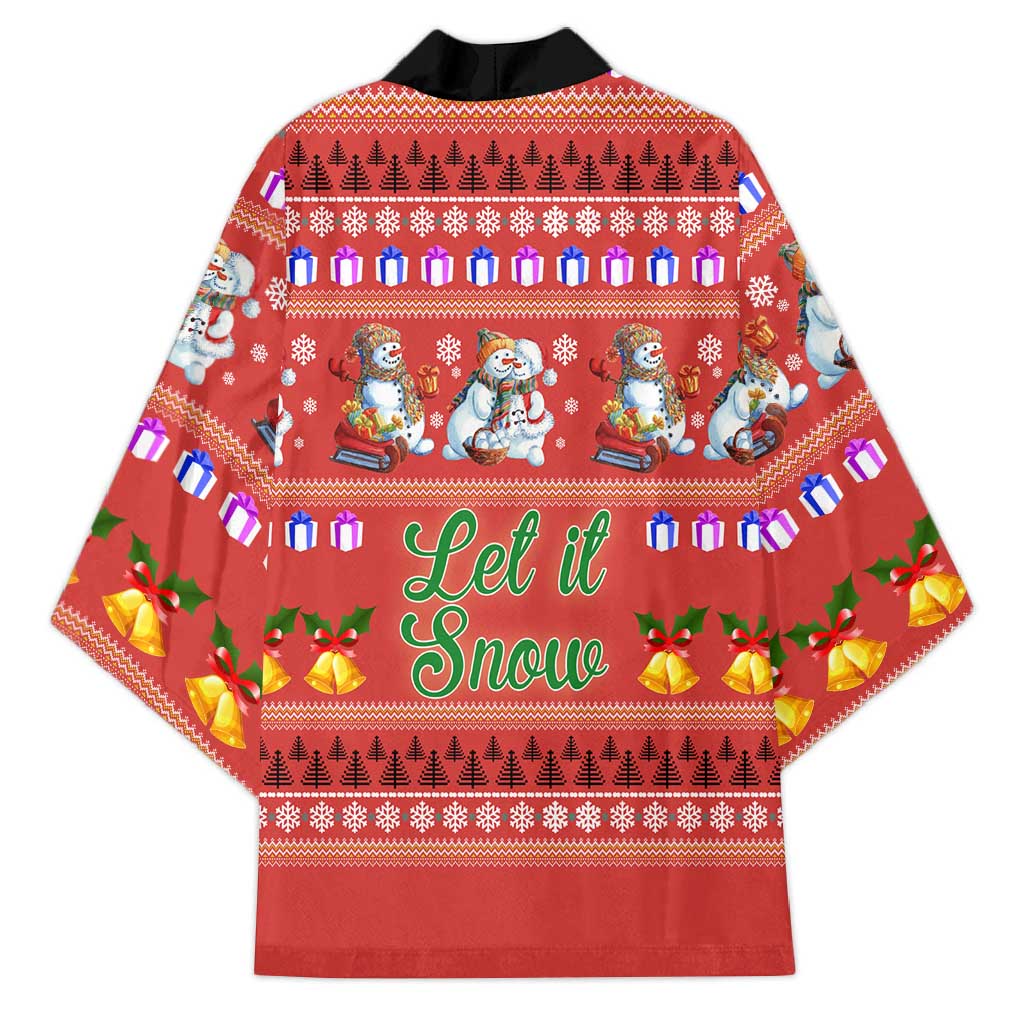 Snowman Let It Snow Christmas Kimono Xmas Holiday Patterns - Wonder Print Shop