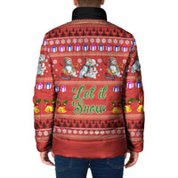 Snowman Let It Snow Christmas Padded Jacket Xmas Holiday Patterns - Wonder Print Shop