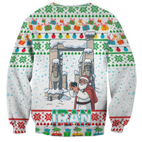 Iran Christmas Sweatshirt with Santa Taking Photos Ancient Columns and Snowflake Gift Pattern - Wonder Print Shop