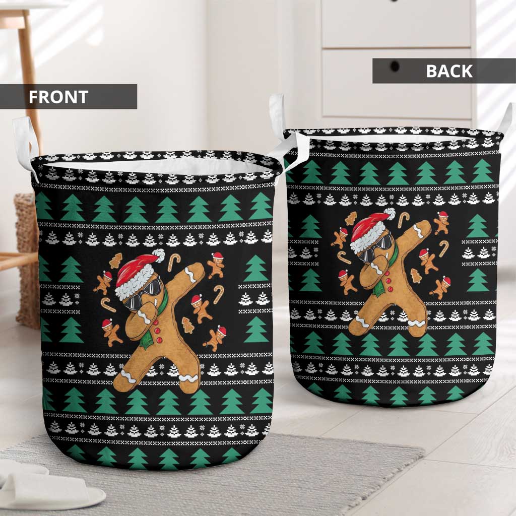 Funny Dabbing Gingerbread Holiday Party Jumper Laundry Basket Xmas Holiday Patterns - Wonder Print Shop