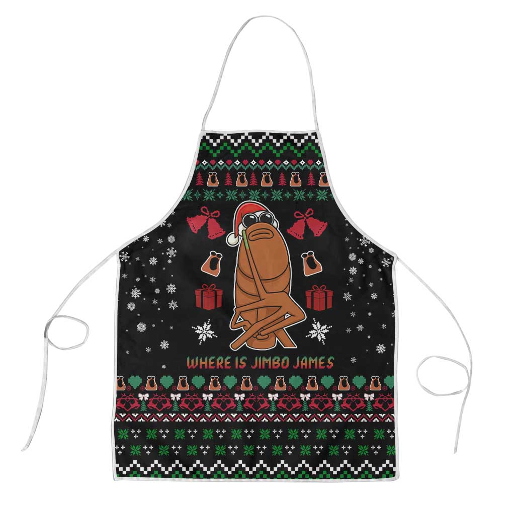 Where Is Jimbo James Marcus The Worm Apron Xmas Holiday Patterns - Wonder Print Shop