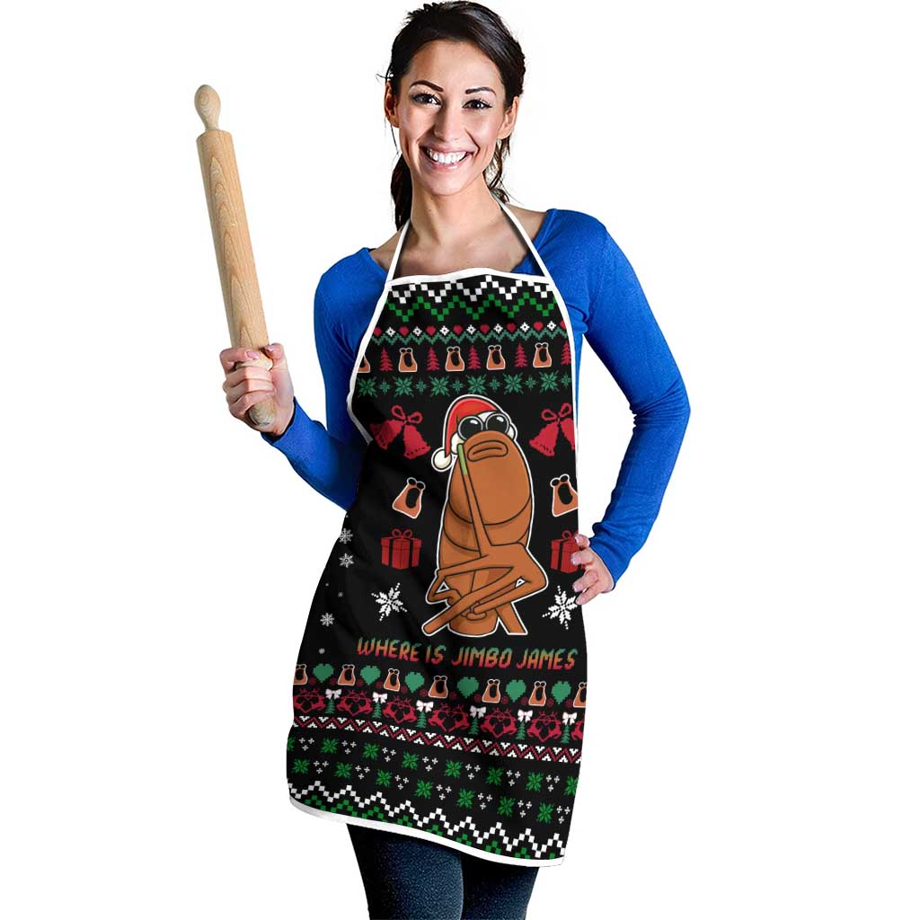 Where Is Jimbo James Marcus The Worm Apron Xmas Holiday Patterns - Wonder Print Shop