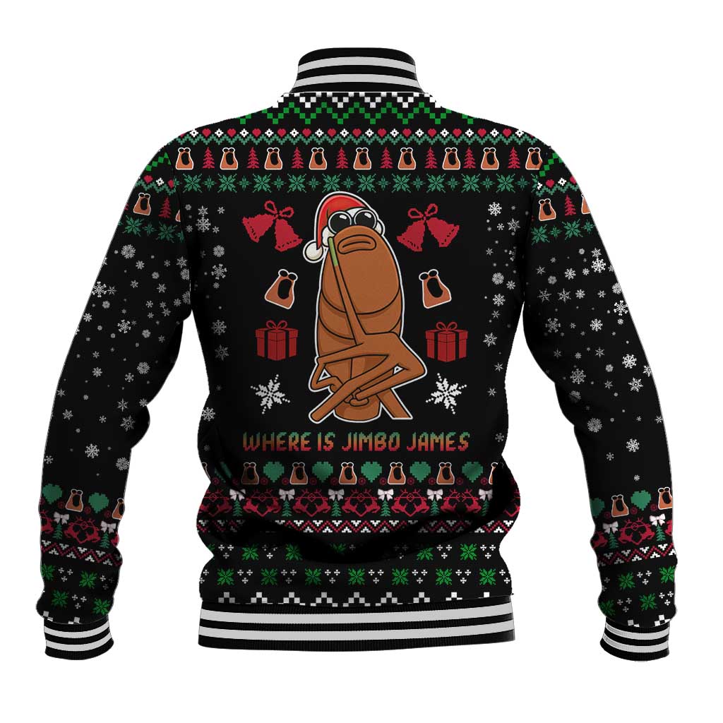 Where Is Jimbo James Marcus The Worm Baseball Jacket Xmas Holiday Patterns - Wonder Print Shop