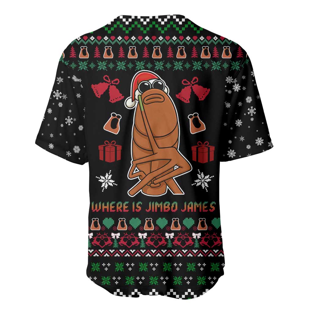 Where Is Jimbo James Marcus The Worm Baseball Jersey Xmas Holiday Patterns - Wonder Print Shop