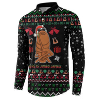 Where Is Jimbo James Marcus The Worm Button Sweatshirt Xmas Holiday Patterns - Wonder Print Shop