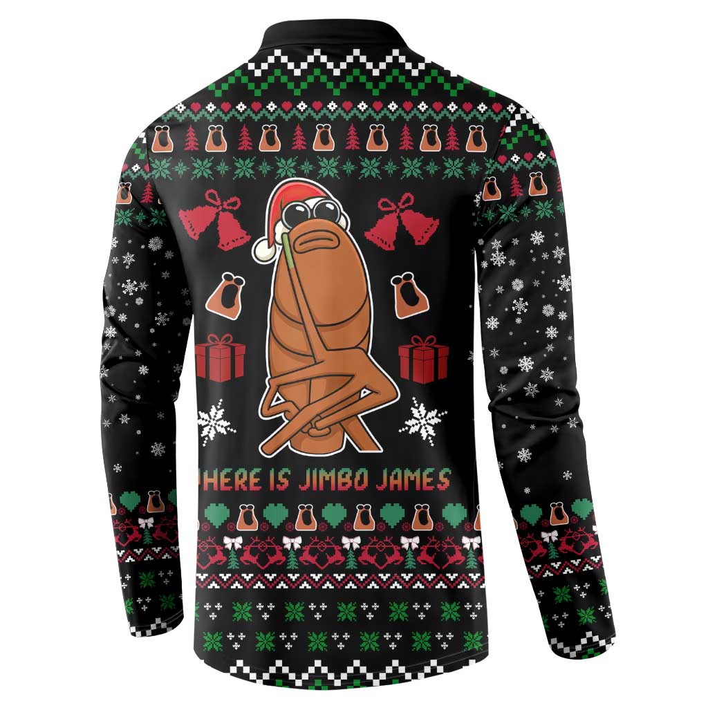 Where Is Jimbo James Marcus The Worm Button Sweatshirt Xmas Holiday Patterns - Wonder Print Shop
