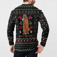 Where Is Jimbo James Marcus The Worm Button Sweatshirt Xmas Holiday Patterns - Wonder Print Shop