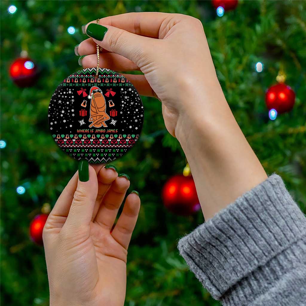 Where Is Jimbo James Marcus The Worm Ceramic Ornament Xmas Holiday Patterns - Wonder Print Shop
