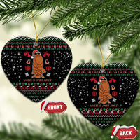 Where Is Jimbo James Marcus The Worm Ceramic Ornament Xmas Holiday Patterns - Wonder Print Shop