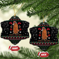 Where Is Jimbo James Marcus The Worm Ceramic Ornament Xmas Holiday Patterns - Wonder Print Shop
