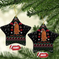 Where Is Jimbo James Marcus The Worm Ceramic Ornament Xmas Holiday Patterns - Wonder Print Shop