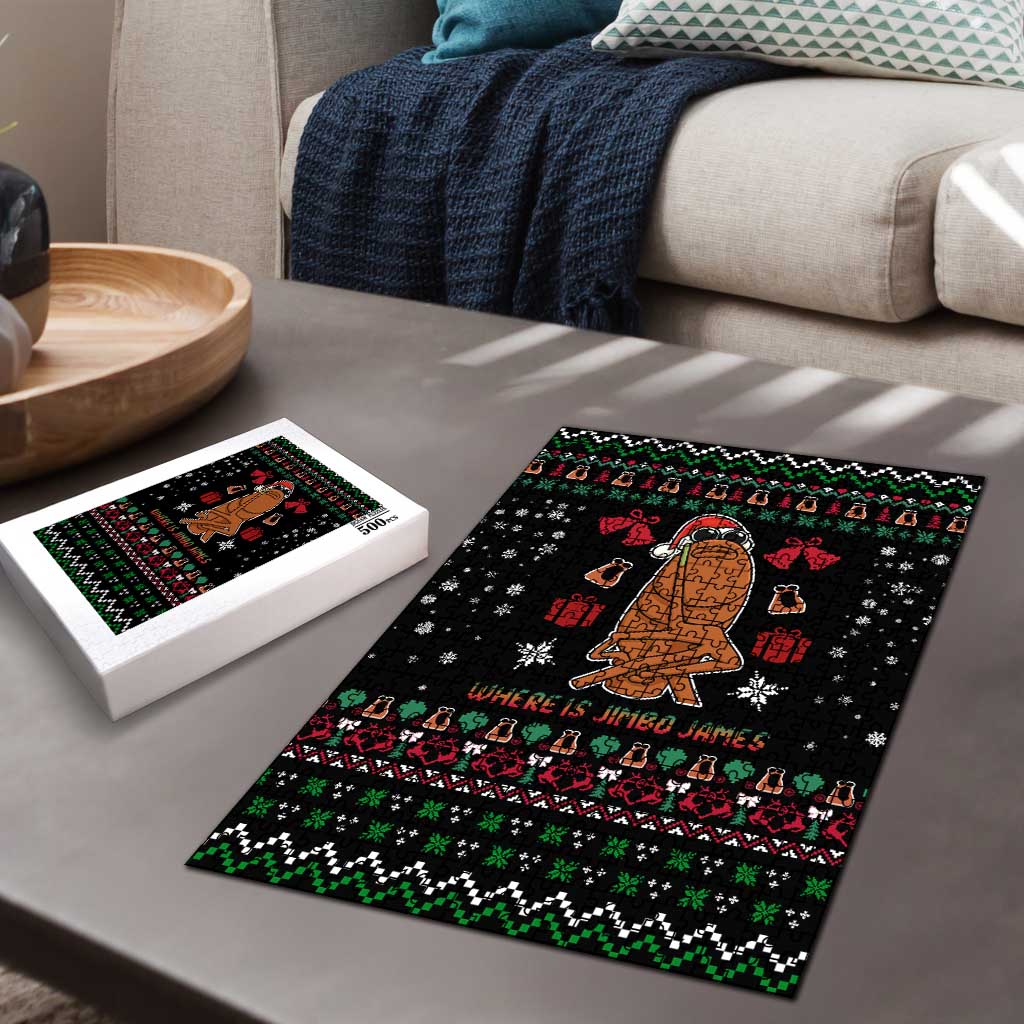 Where Is Jimbo James Marcus The Worm Puzzle Xmas Holiday Patterns - Wonder Print Shop
