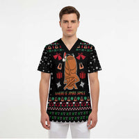 Where Is Jimbo James Marcus The Worm Scrub Top Xmas Holiday Patterns - Wonder Print Shop