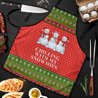 Chilling With My Snowmies Christmas Apron Xmas Holiday Patterns - Wonder Print Shop