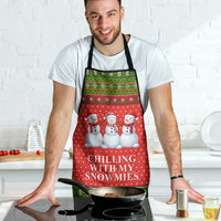 Chilling With My Snowmies Christmas Apron Xmas Holiday Patterns - Wonder Print Shop