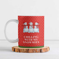 Chilling With My Snowmies Christmas Ceramic Mug Xmas Holiday Patterns - Wonder Print Shop