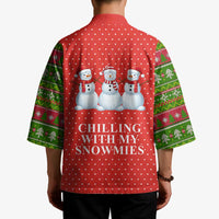 Chilling With My Snowmies Christmas Kimono Xmas Holiday Patterns - Wonder Print Shop