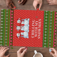 Chilling With My Snowmies Christmas Puzzle Xmas Holiday Patterns - Wonder Print Shop