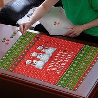 Chilling With My Snowmies Christmas Puzzle Xmas Holiday Patterns - Wonder Print Shop