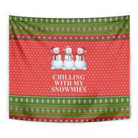 Chilling With My Snowmies Christmas Tapestry Xmas Holiday Patterns - Wonder Print Shop