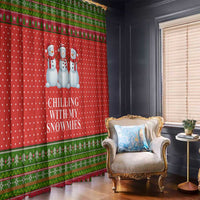 Chilling With My Snowmies Christmas Window Curtain Xmas Holiday Patterns - Wonder Print Shop