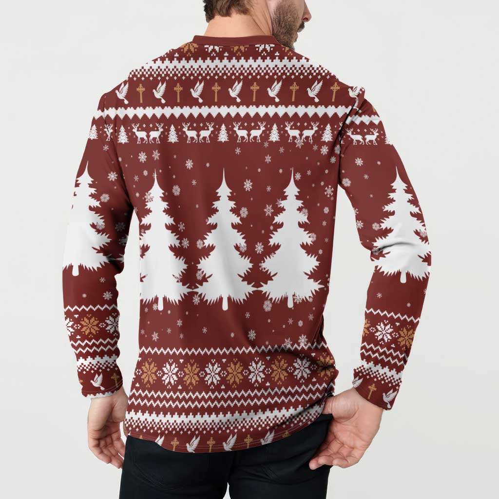 Christian Noel Christmas Button Sweatshirt Xmas Holiday Patterns - Wonder Print Shop